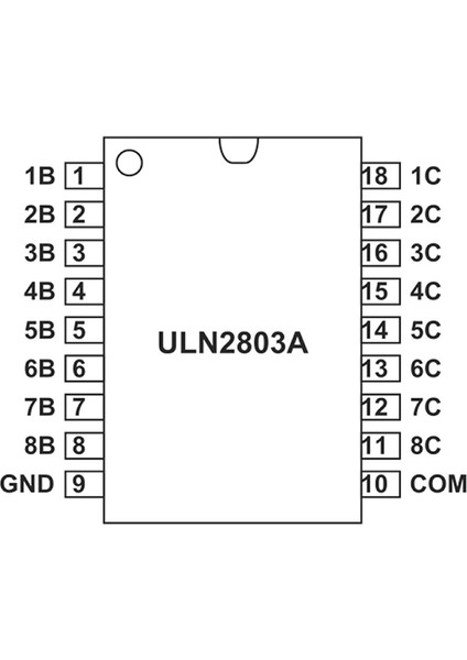ULN2803A Npn 8 Adet Darlington Transistör Sürücü Entegre SOP18 Smd 18 Bjt Bipolar