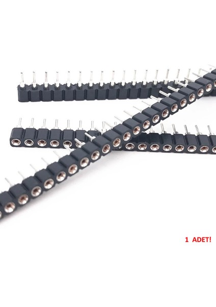 1X40 Pin Precision Dişi Header Tek Sıra 2.54MM 180 Derece Yuvarlak Kırılabilir Bölünebilir