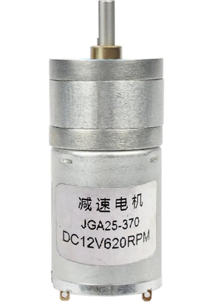 12V 620RPM JGA25-370 Redüktörlü Dc Motor Metal Dişli Yüksek Tork Kuvvet 25MM
