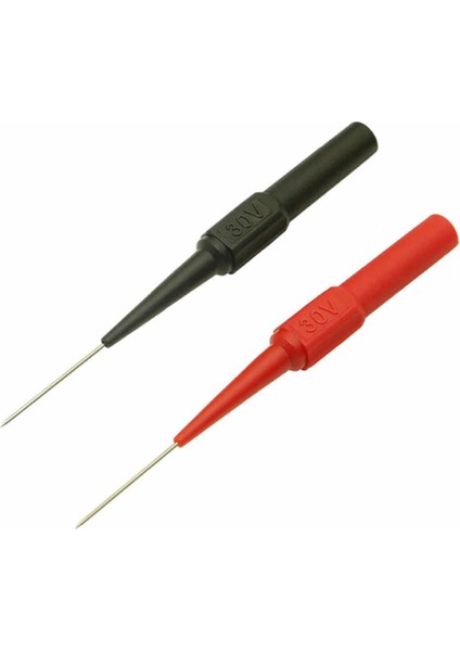 2 Adet Iğne Tip Multimetre Test Prob Ucu 30V 1A Banana Uyumlu Izoleli Paslanmaz Çelik Ölçüm Pini