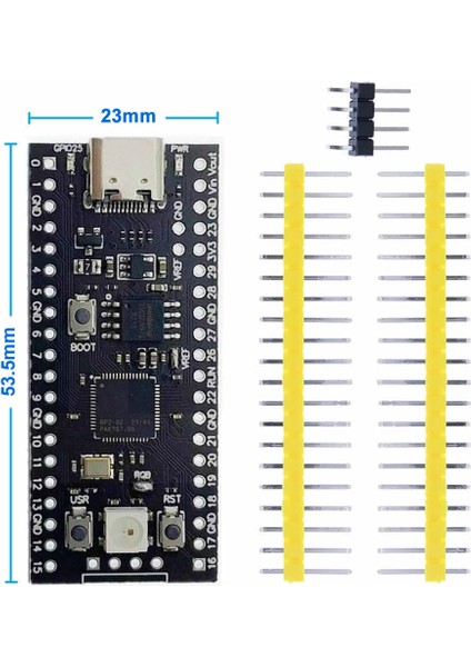 Raspberry Pi Pico RP2040 16MB Modül Type C Dual Core 264KB Arm Cortex-M0+ Micro Kontrolör