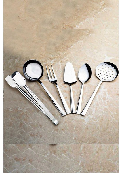 Deniz Sade 6 Parça Paslanmaz Çelik Maşa Servis Takımı