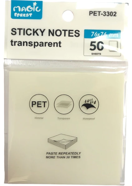 Sticky Notes Şeffaf Post-It 76X76 - 50 Yaprak - Beyaz