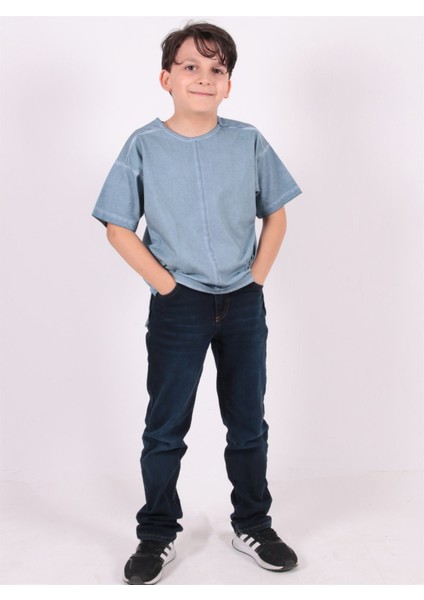 Thecatu Çocuk Regular Fit Kısa Kol Açık Mavi T-Shirt 3011Ç