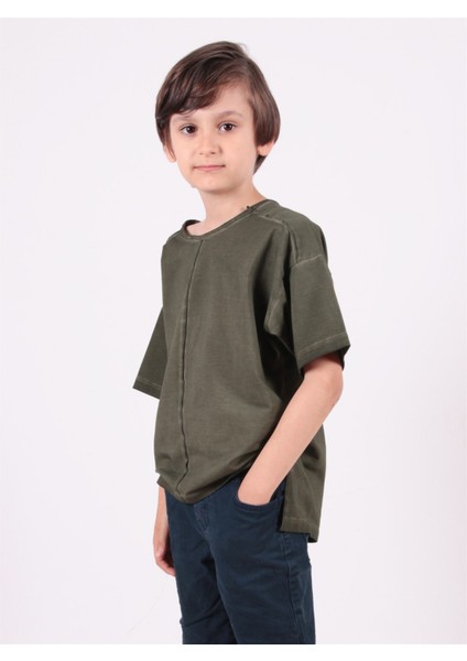 Thecatu Çocuk Regular Fit Kısa Kol Koyu Yeşil T-Shirt 3011Ç