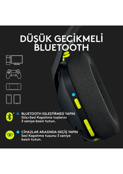 G G435 Lıghtspeed Kablosuz Oyuncu Kulaklığı - Siyah (KUTUSUZ )