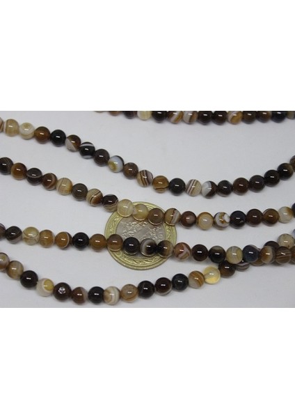 Akik Taşı Yarım Dizi 6mm (17306) (18CM Uzunluğundadır) fırsatları