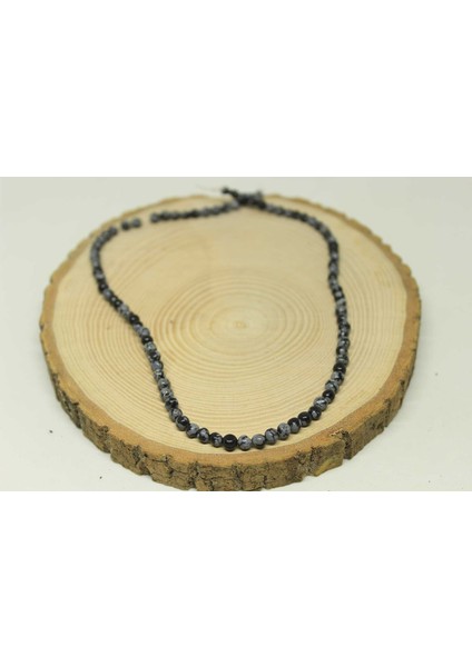 Kar Tanesi Obsidyen Taşı Yarım Dizi 4-4.5mm Aralığı (18CM Uzunluğundadır) modelleri