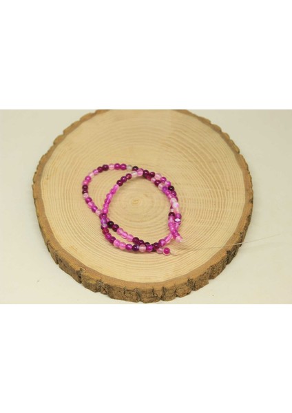 Akik Taşı Yarım Dizi 4mm (27875) (18CM Uzunluğundadır)