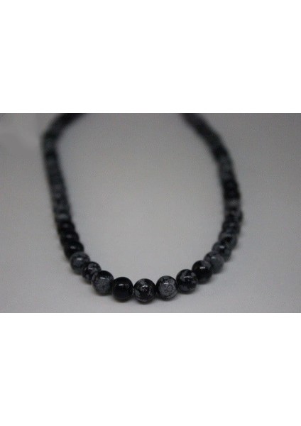 Kar Tanesi Obsidyen Taşı Yarım Dizi 6mm (18CM Uzunluğundadır) fiyatları