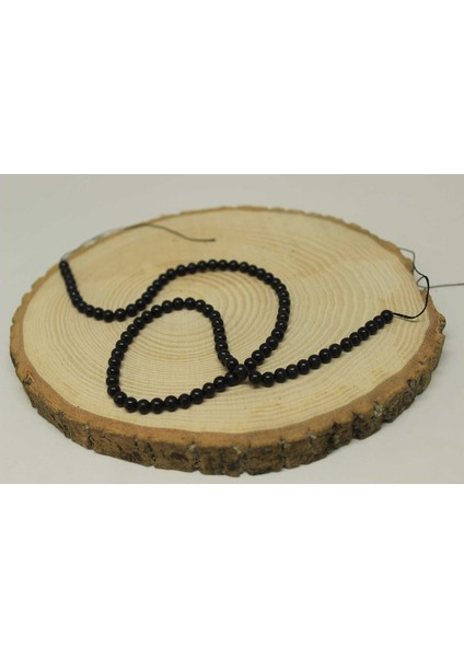 Shungite (Şungit) Taşı Yarım Dizi 4mm (18CM Uzunluğundadır) modelleri