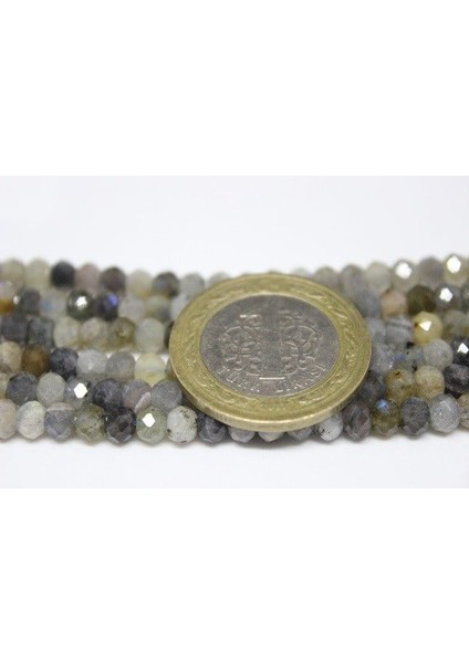 Labradorit Taşı Yarım Dizi Faset Kesim 4.5-5mm Aralığı (18CM Uzunluğundadır) indirimleri