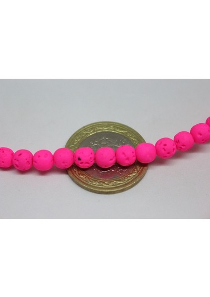 Lav Taşı Fosforlu Pembe Renkli Yarım Dizi 6mm (18CM Uzunluğundadır) modelleri