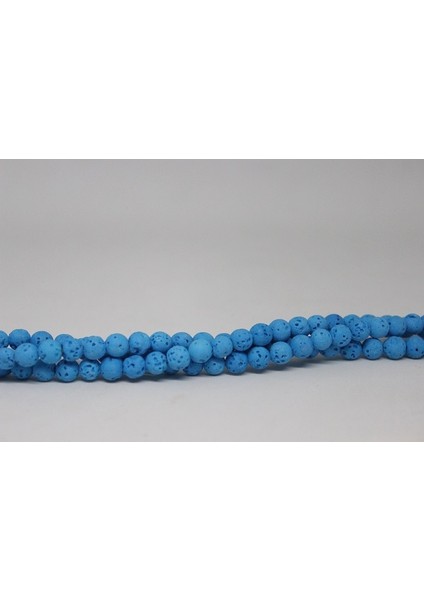 Lav Taşı Açık Mavi Renkli Yarım Dizi 6mm (18CM Uzunluğundadır)