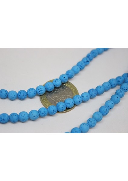 Lav Taşı Açık Mavi Renkli Yarım Dizi 6mm (18CM Uzunluğundadır) fiyatları
