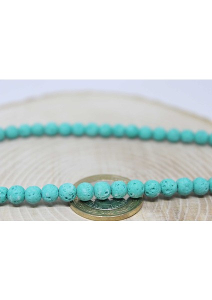 Lav Taşı Su Yeşili Yarım Dizi 6mm (18CM Uzunluğundadır) fiyatları