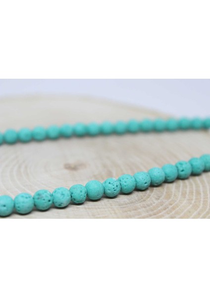 Lav Taşı Su Yeşili Yarım Dizi 6mm (18CM Uzunluğundadır) modelleri