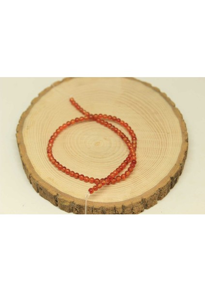 Akik Taşı Yarım Dizi 4mm (27870) (18CM Uzunluğundadır)