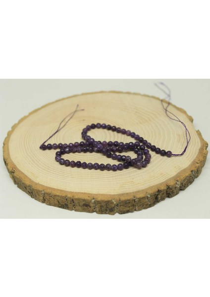 Lepidolit Taşı Yarım Dizi 4mm (18CM Uzunluğundadır)