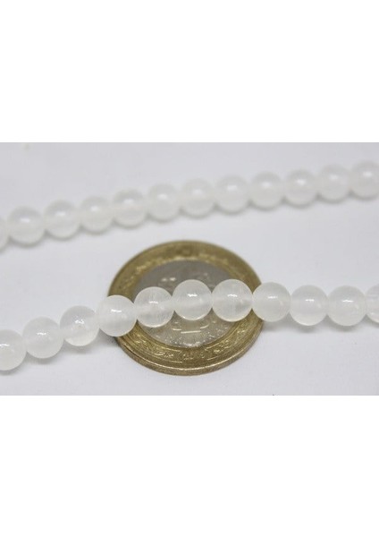 Selenit Taşı Yarım Dizi 6mm (18CM Uzunluğundadır)