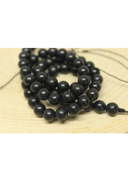 Shungite (Şungit) Taşı Yarım Dizi 6mm (18CM Uzunluğundadır) fiyatları