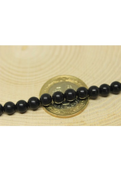Shungite (Şungit) Taşı Yarım Dizi 6mm (18CM Uzunluğundadır) modelleri
