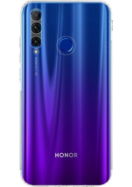 Huawei Honor 20 Lite ile Uyumlu Kapak Kamera Korumalı Tıpalı Silikon Şeffaf Kılıf