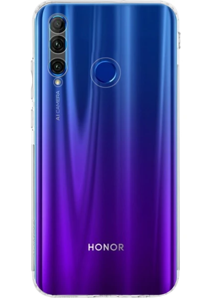 Case World Huawei Honor 20 Lite ile Uyumlu Kapak Kamera Korumalı Tıpalı Silikon Şeffaf Kılıf