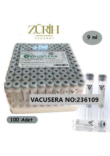 Kan Alma Tüpü 9ml Katkısız