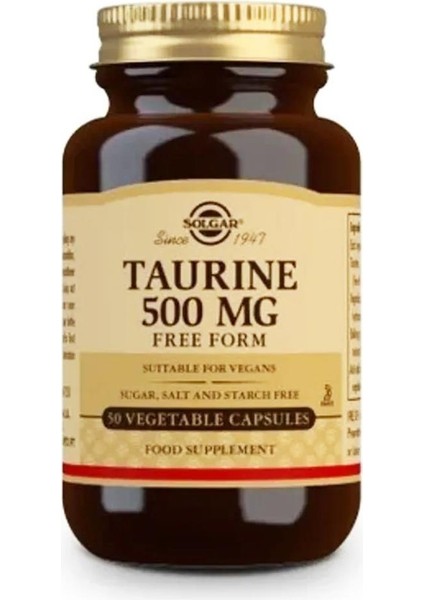 Taurin 500 mg 50 Kapsül