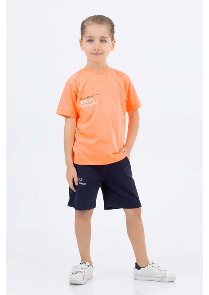 Çocuk Erkek Şortlu Takım D Hopi Kids - Oranj - 4-5 Yaş