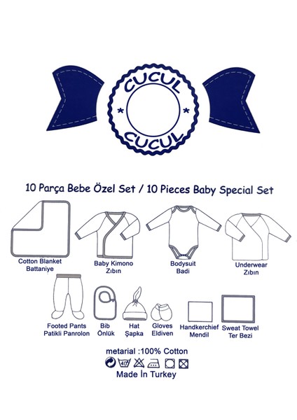 Yenidoğan Erkek Bebek Kıyafeti 10 Parça Taşlı Hastane Çıkışı indirimleri