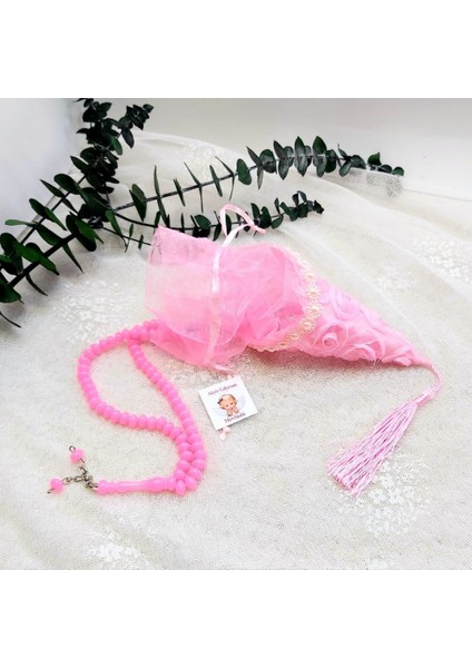 20 Adet Çiçekli Külah Plastik Tesbihli Bebek Mevlüt Lik