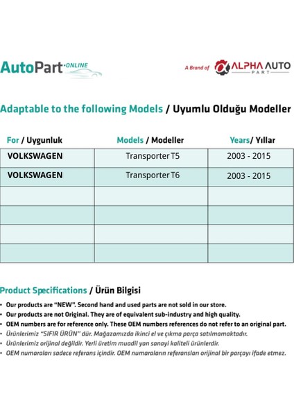 Volkswagen Için Transporter T5-T6 Vites Körüğü