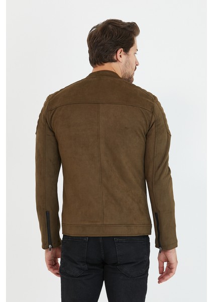 Erkek Haki Yeni Sezon Süet Ceket