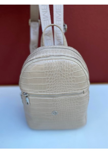 Kadın Sırt Çantası MV079 Kroko Bej modelleri