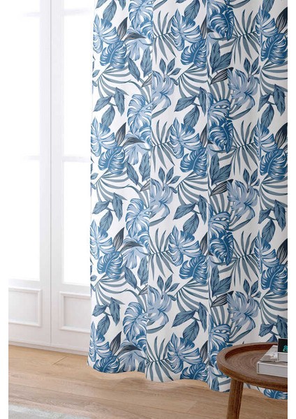 Mavi Çiçekli Dijital Baskılı Perde CGH020-PR fiyatları