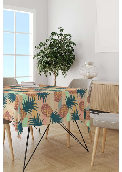 Sarı Yeşil Ananas Desenli Masa Örtüsü CGH049-MS