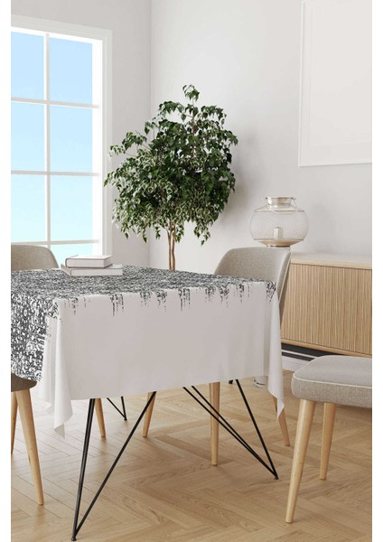 Beyaz Gri Etnik Çiçekli Masa Örtüsü CGH090-MS fiyatları
