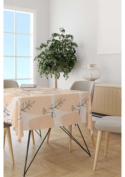 Krem Siyah Modern Dekoratif Siluet Desenli Dijital Baskılı Masa Örtüsü CGH1094-MS fiyatları