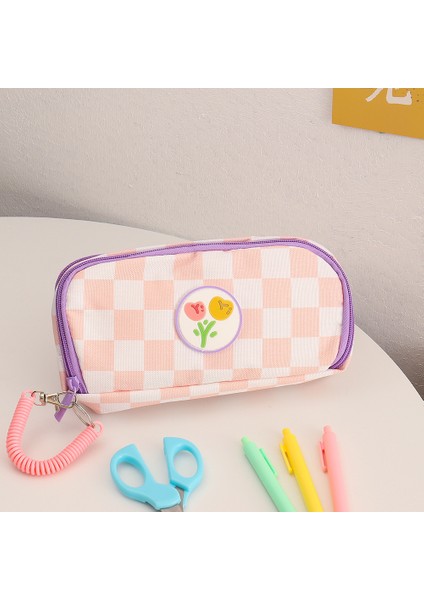 Desen Baskılı Büyük Kapasiteli Kalem Kutusu - Pembe (Yurt Dışından) fiyatları