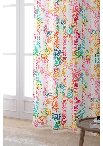 Çok Renkli Etnik Desenli Dijital Baskılı Perde CGH117-PR fiyatları