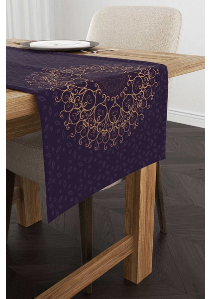 Mor Ramazan Temalı Motif Desenli Dijital Baskılı Runner CGH1287-RN