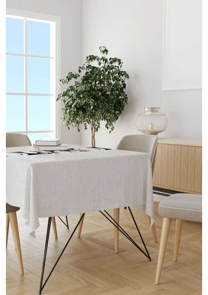 Gri Siyah Modern Dekoratif Desenli Dijital Baskılı Masa Örtüsü CGH1114-MS
