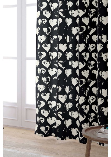 Siyah Beyaz Kalpli Dijital Baskılı Perde CGH120-PR fiyatları