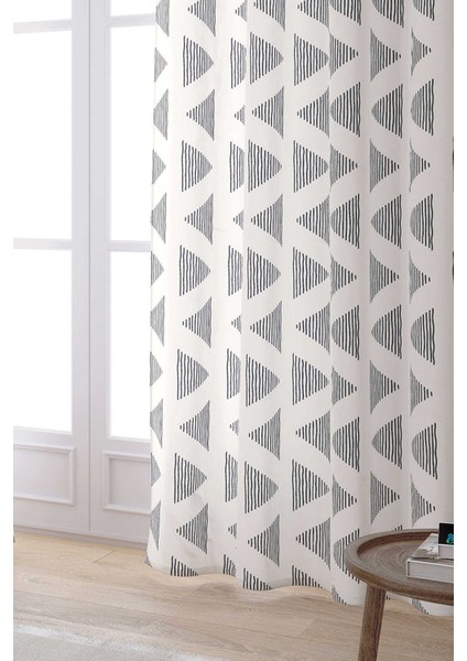 Krem Siyah Bohem Iskandinav Geometrik Dijital Baskılı Perde CGH1225-PR fiyatları