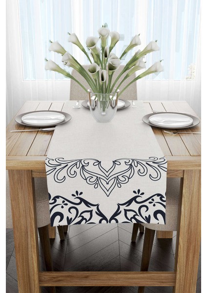 Lacivert Gri Ramazan Temalı Dekoratif Desenli Dijital Baskılı Runner CGH1305-2-RN fiyatları