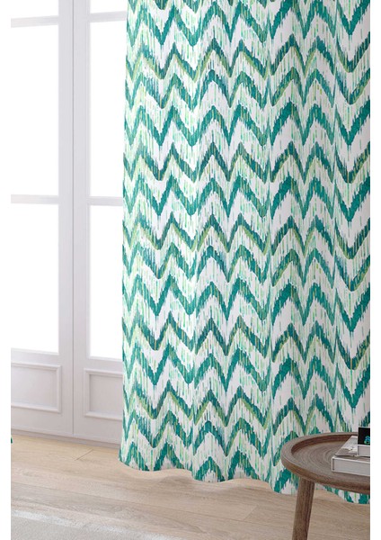 Mavi Yeşil Soyut Dekoratif Dijital Baskılı Perde CGH163-PR fiyatları