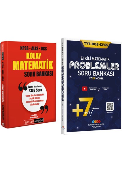 Yayınları 2023 Kolay Matematik Soru ve Etkili Matematik Problemler Soru Seti - (Ciltli) - Amr B. Kulsüm