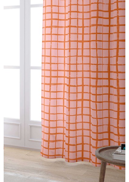 Pembe Turuncu Dekoratif Dijital Baskılı Perde CGH178-PR fiyatları